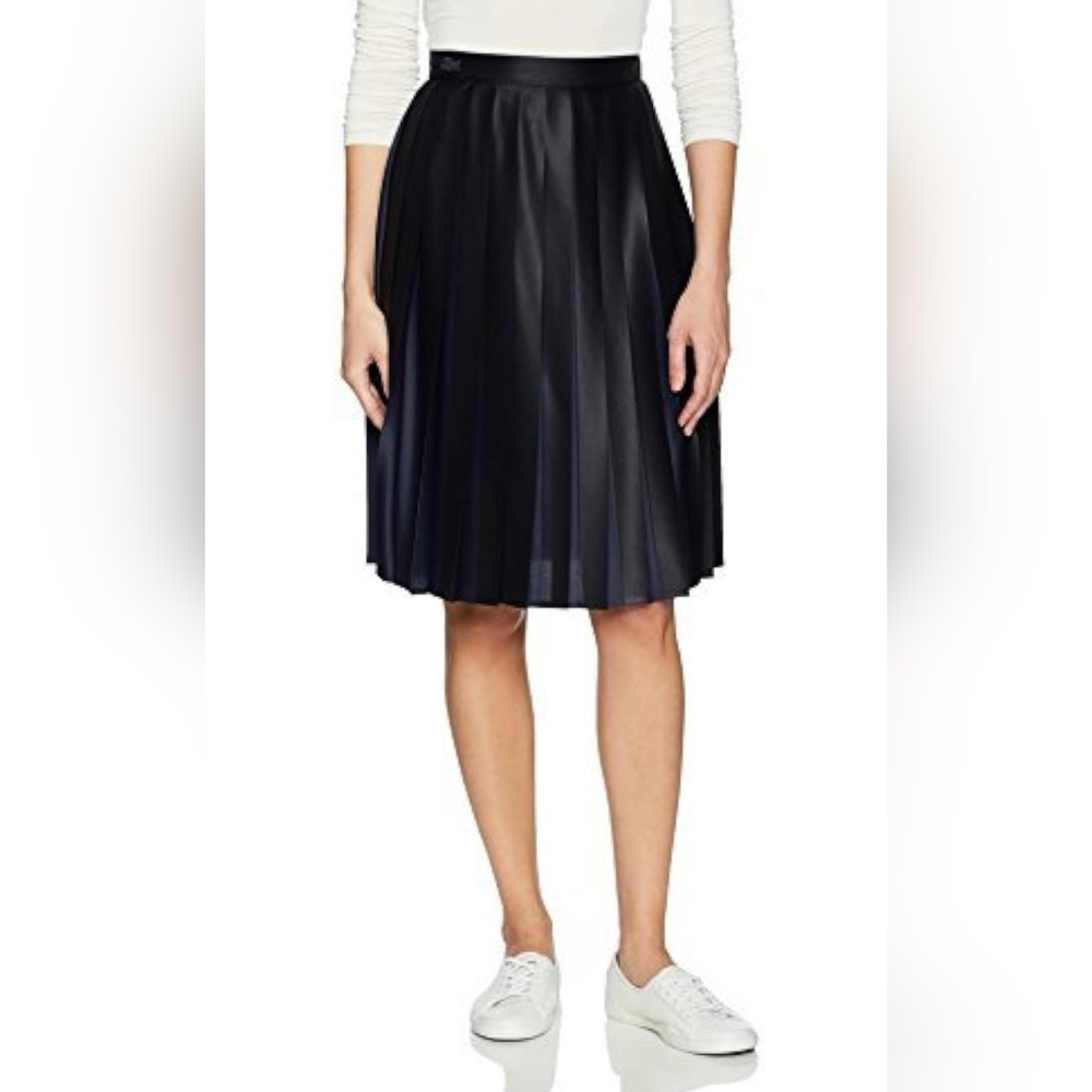 🐊 Lacoste Pleated Jersey Color Block Skirt